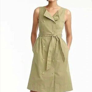 J. Crew Olive Green Double-Breasted Trench Dress - 12